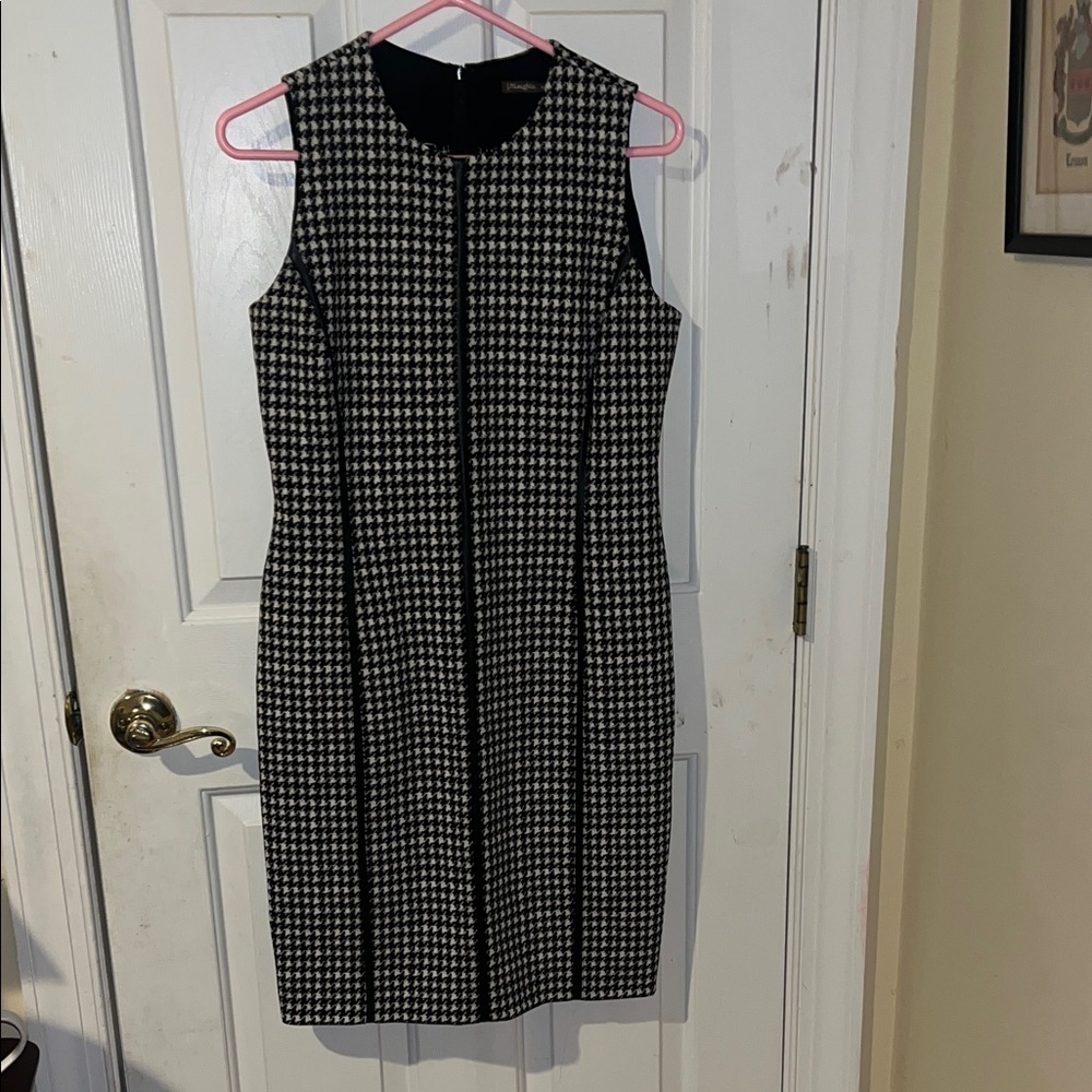J. McLaughlin Black and White Checkered Midi Dress